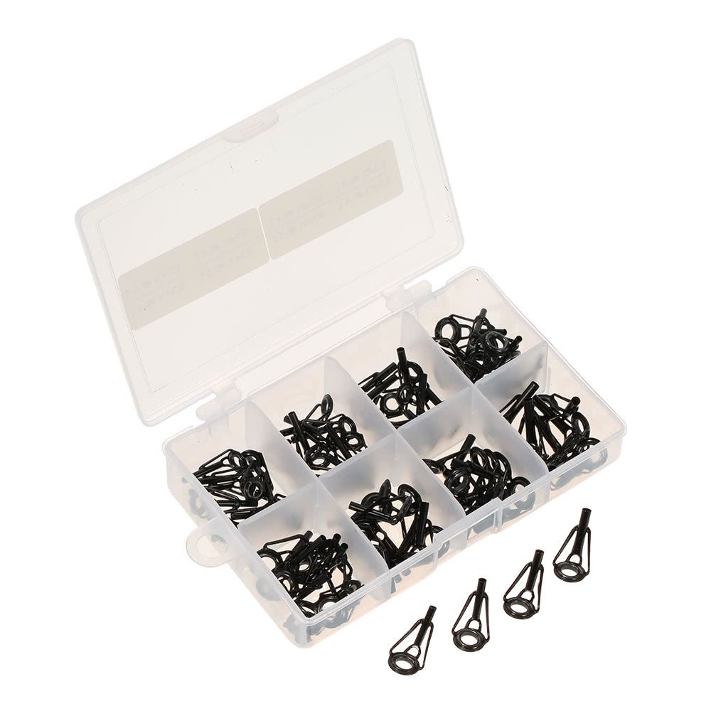 80pcs Fishing Rod Guide Set Tip Repair Kit Fishing Rod Parts