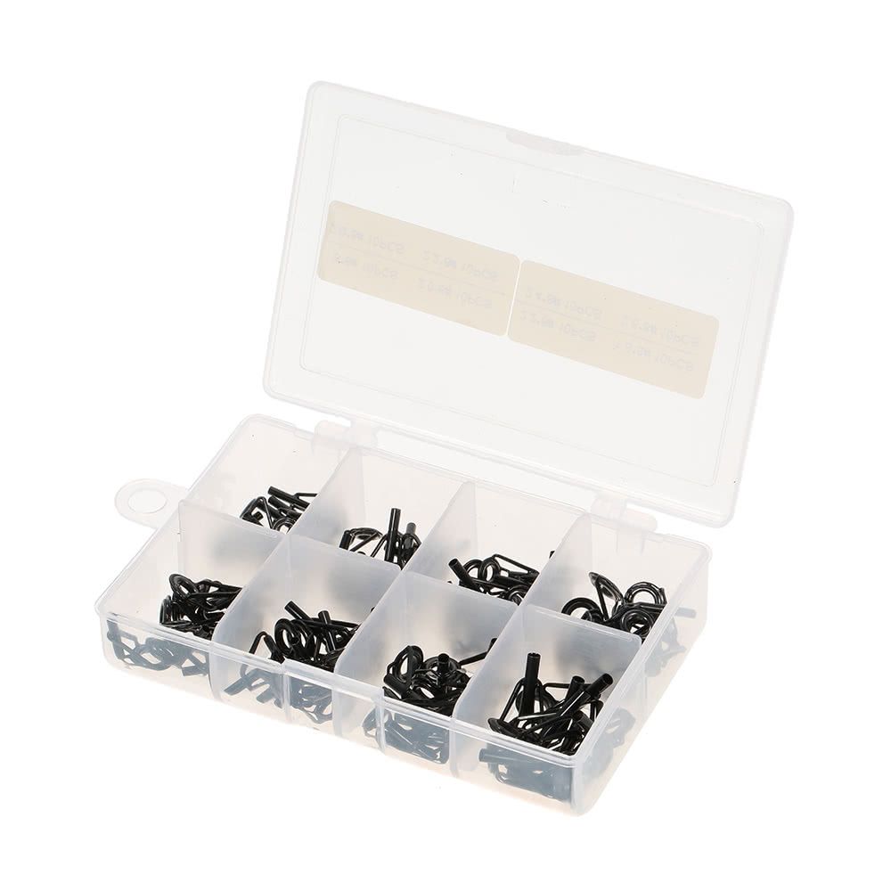 80pcs Fishing Rod Guide Set Tip Repair Kit Fishing Rod Parts
