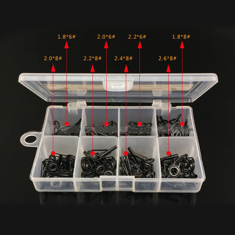 80pcs Fishing Rod Guide Set Tip Repair Kit Fishing Rod Parts