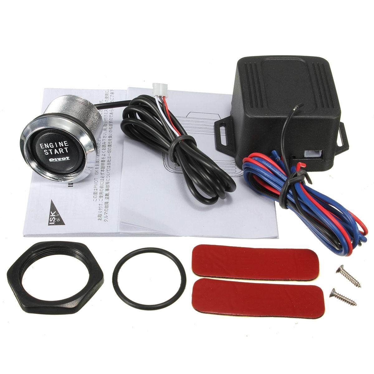12V Car Engine Start Push Button Switch Ignition Starter Kit Blue LED Universal