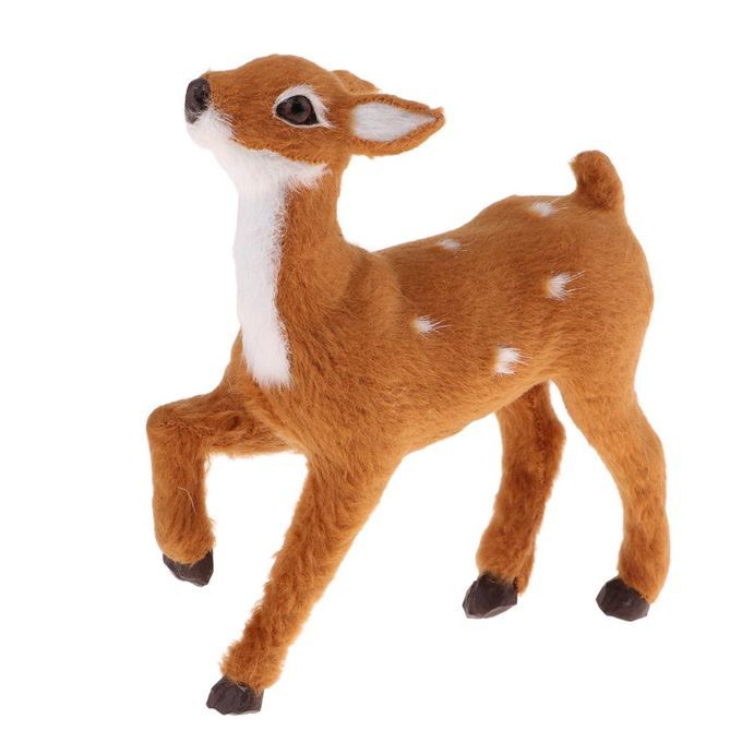 Simulation Christmas Elk Plush Reindeer Model Light Brown Female Stand
