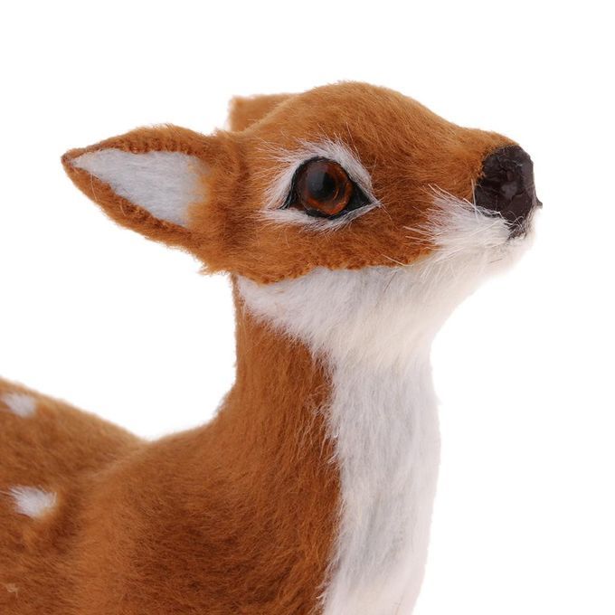 Simulation Christmas Elk Plush Reindeer Model Light Brown Female Stand