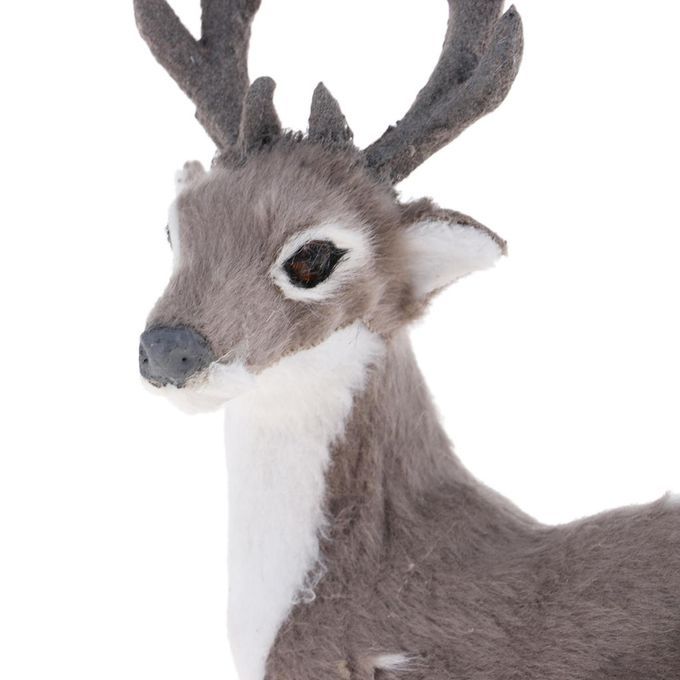 Collectibles Animal Figurines Christmas Elk Plush Grey Male Sitting