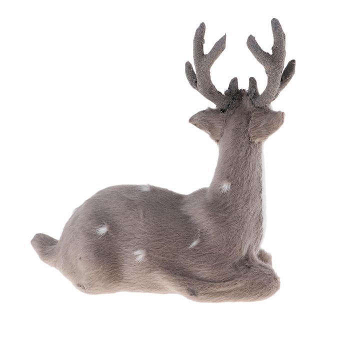 Collectibles Animal Figurines Christmas Elk Plush Grey Male Sitting