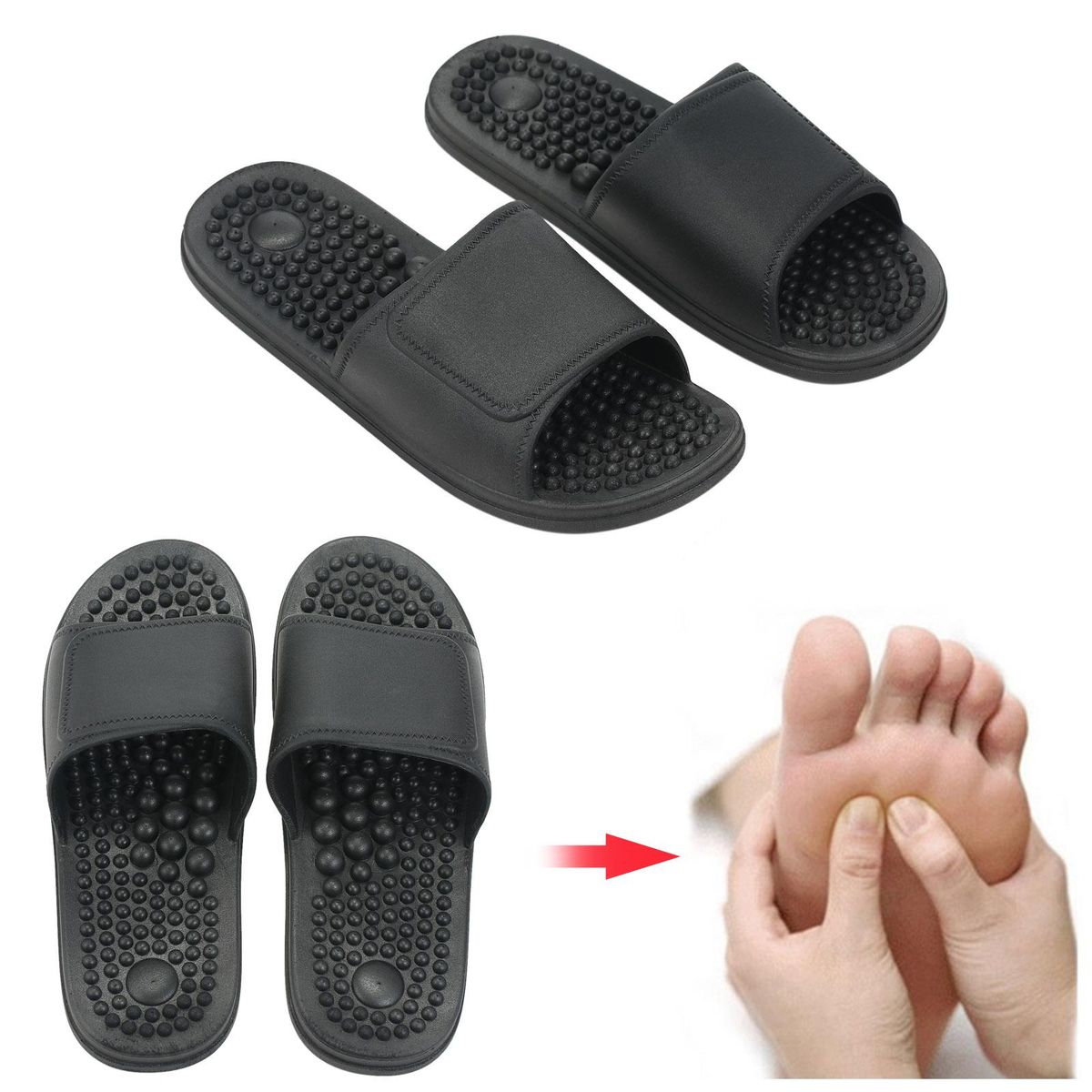 Acupressure Massage Slipper Foot Massager Jade Stone Acupoint Massage Slippers Shoes Reflexology Sandals for Men Women