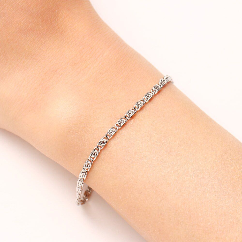 Cacana Stainless Steel Chain Bracelets For Man Women Gold
