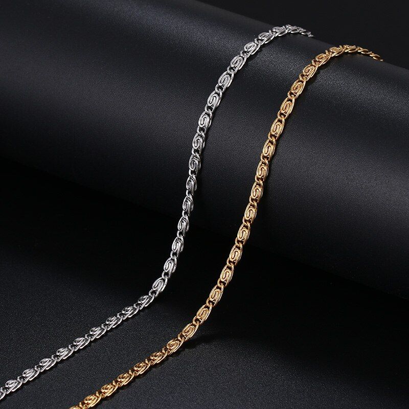 Cacana Stainless Steel Chain Bracelets For Man Women Gold
