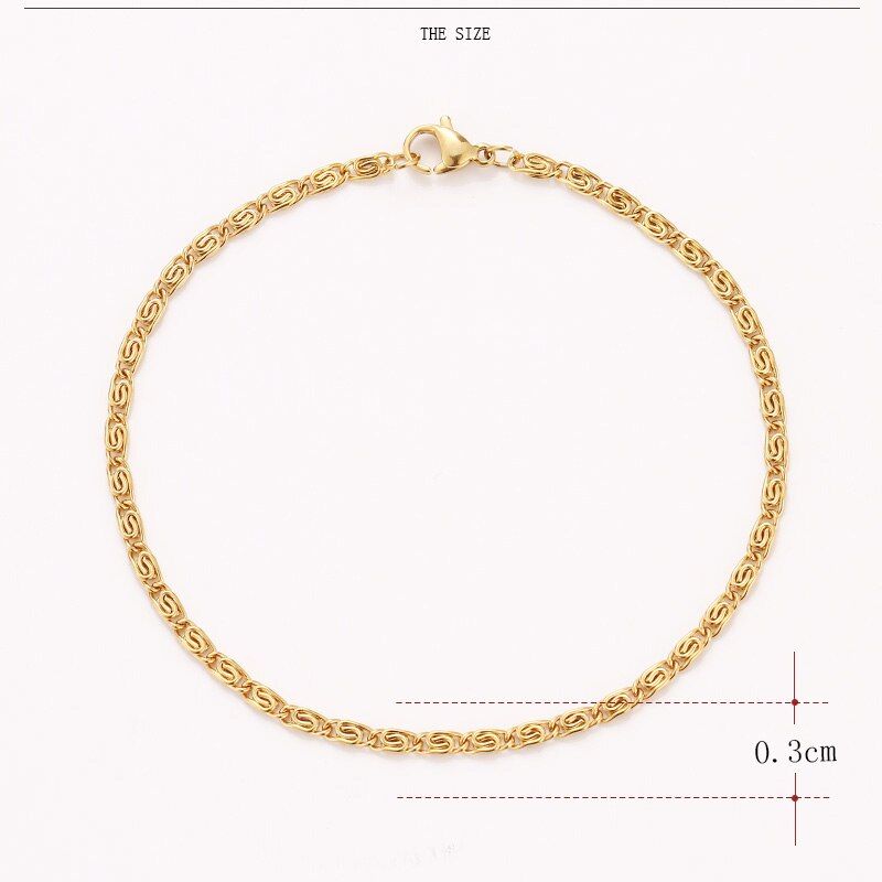 Cacana Stainless Steel Chain Bracelets For Man Women Gold
