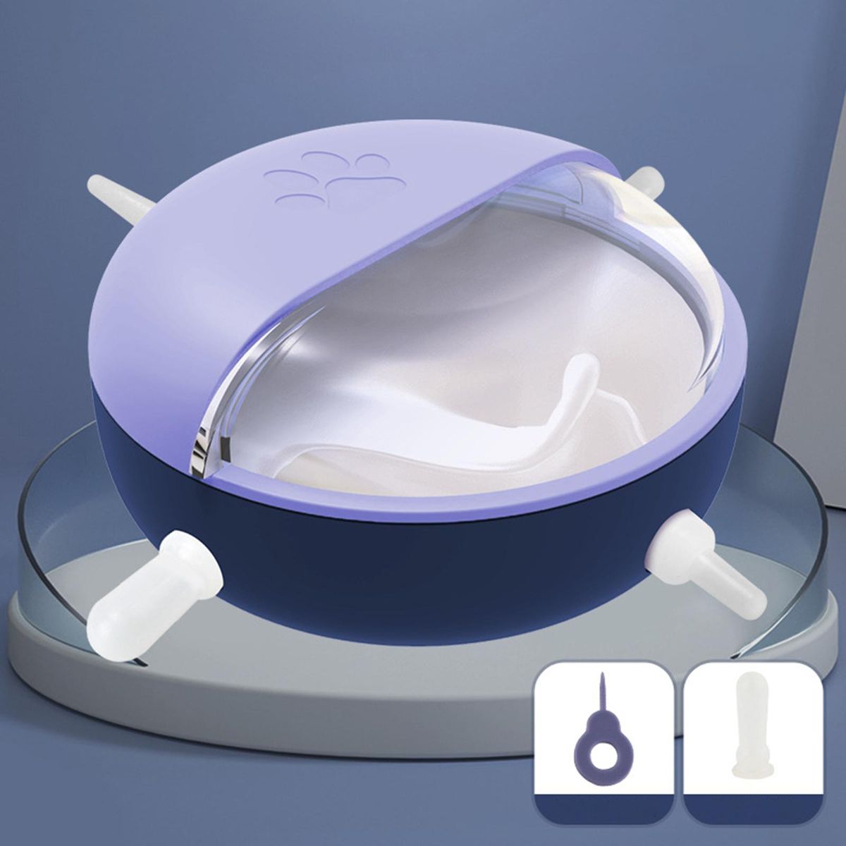 Pet Milk Feeding Bowl 4 Multi Nipples Food Feeder Puppy Nursing