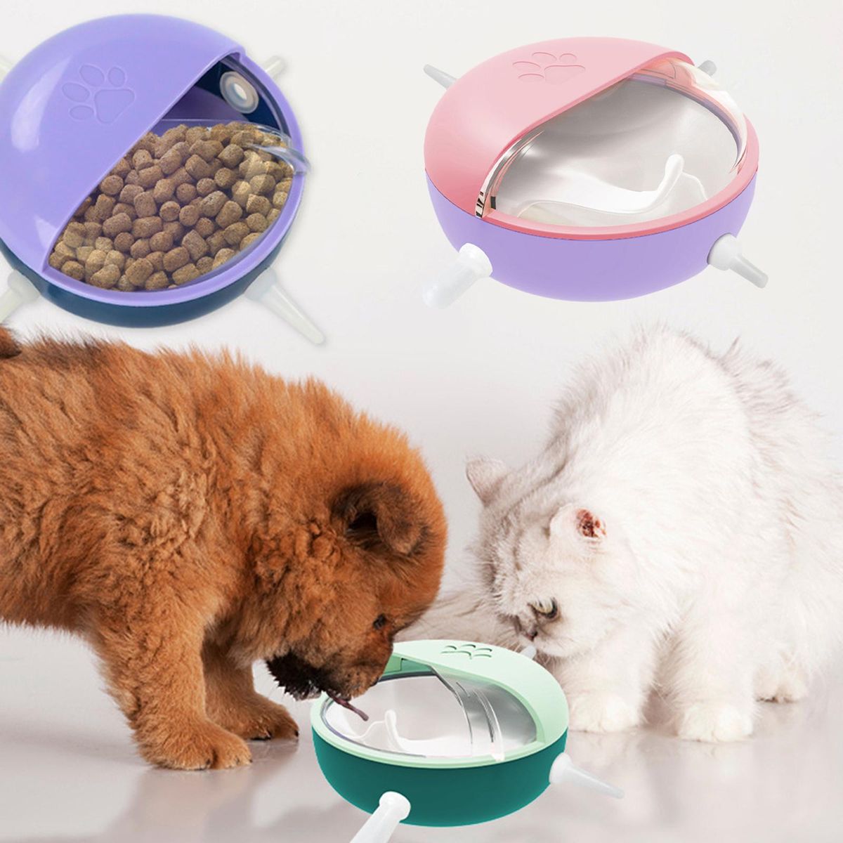 Pet Milk Feeding Bowl 4 Multi Nipples Food Feeder Puppy Nursing