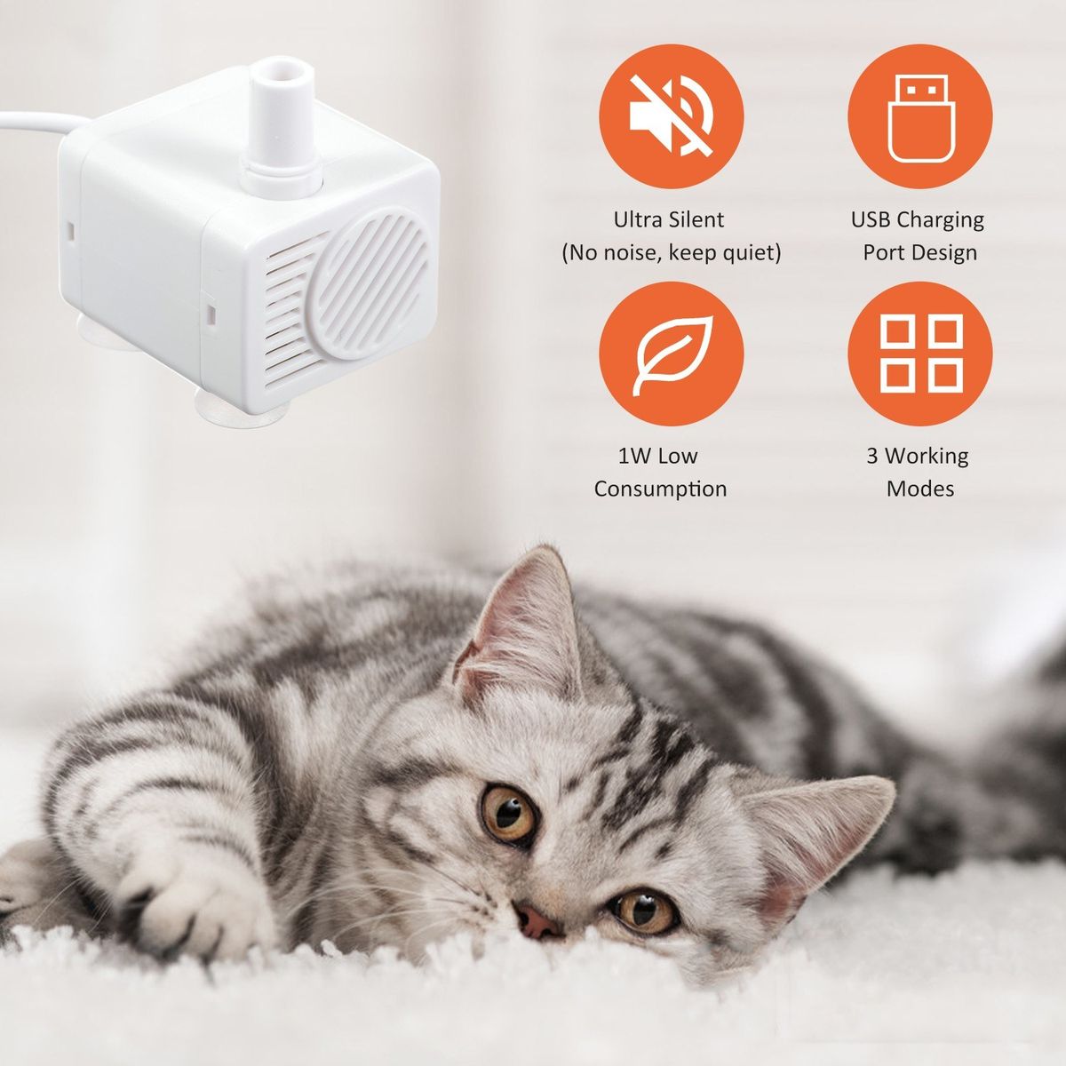 2.6L Automatic Pet Water Fountain Drinking Bottle Electric