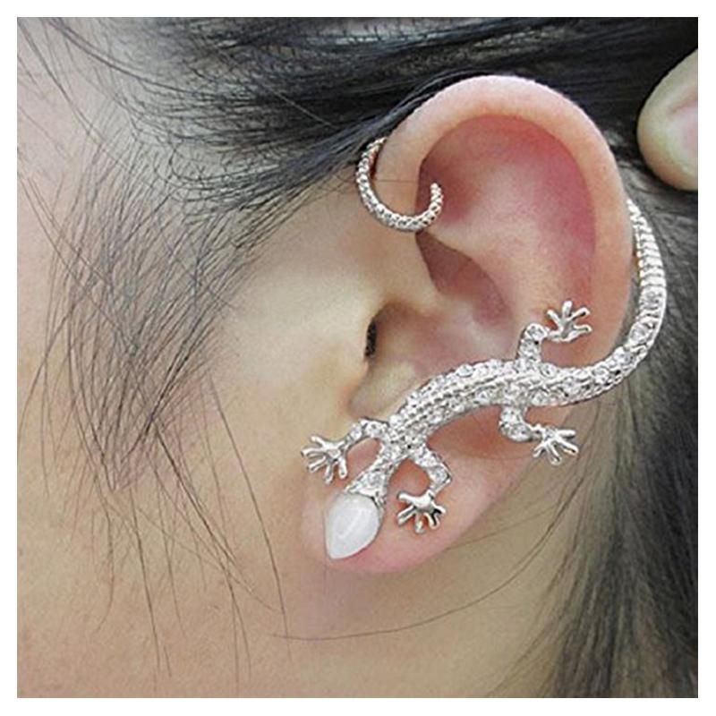 1 pc Strass Crystal Earrings Luxury Silver