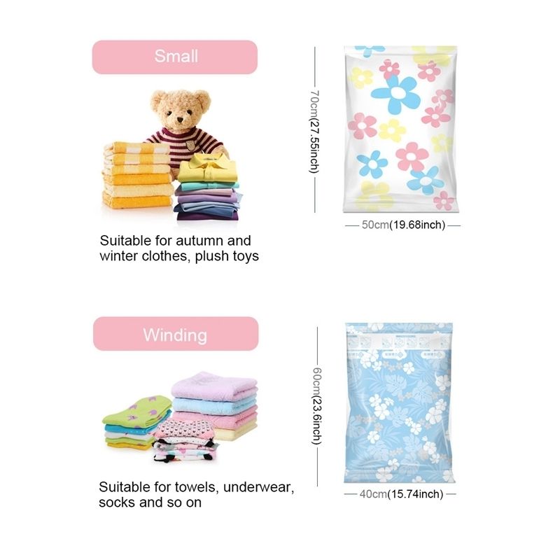 11 PCS Space Saving Sunflowers Pattern Vacuum Storage Bag, Thinken Quilts Clothing Vacuum Seal Storage Bag With A Hand Pump
