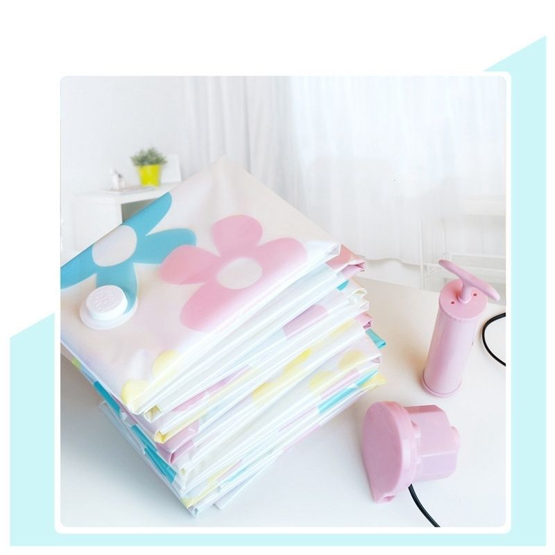 11 PCS Space Saving Sunflowers Pattern Vacuum Storage Bag, Thinken Quilts Clothing Vacuum Seal Storage Bag With A Hand Pump