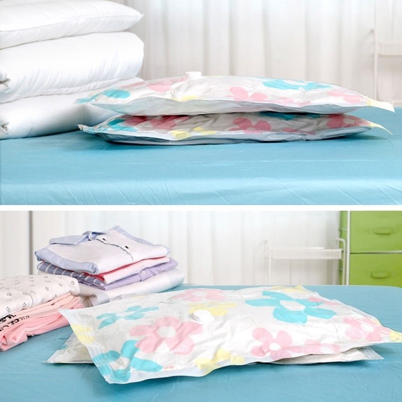 11 PCS Space Saving Sunflowers Pattern Vacuum Storage Bag, Thinken Quilts Clothing Vacuum Seal Storage Bag With A Hand Pump