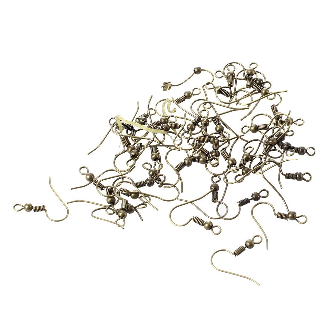 50X Metal Earrings Hook 0.5mm Bronze