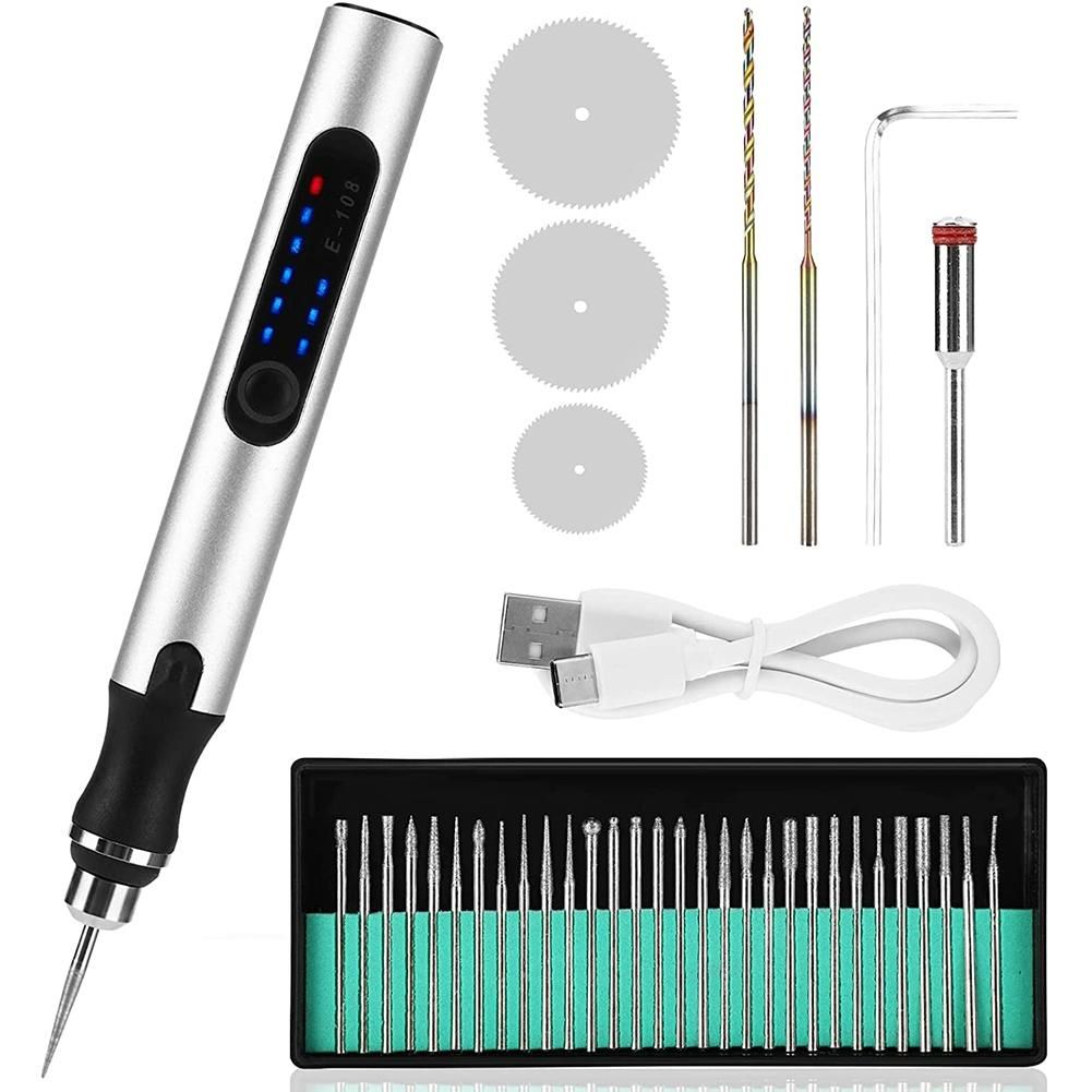 Electric Engraving Pen Kit,Cordless Rechargeable Grinding