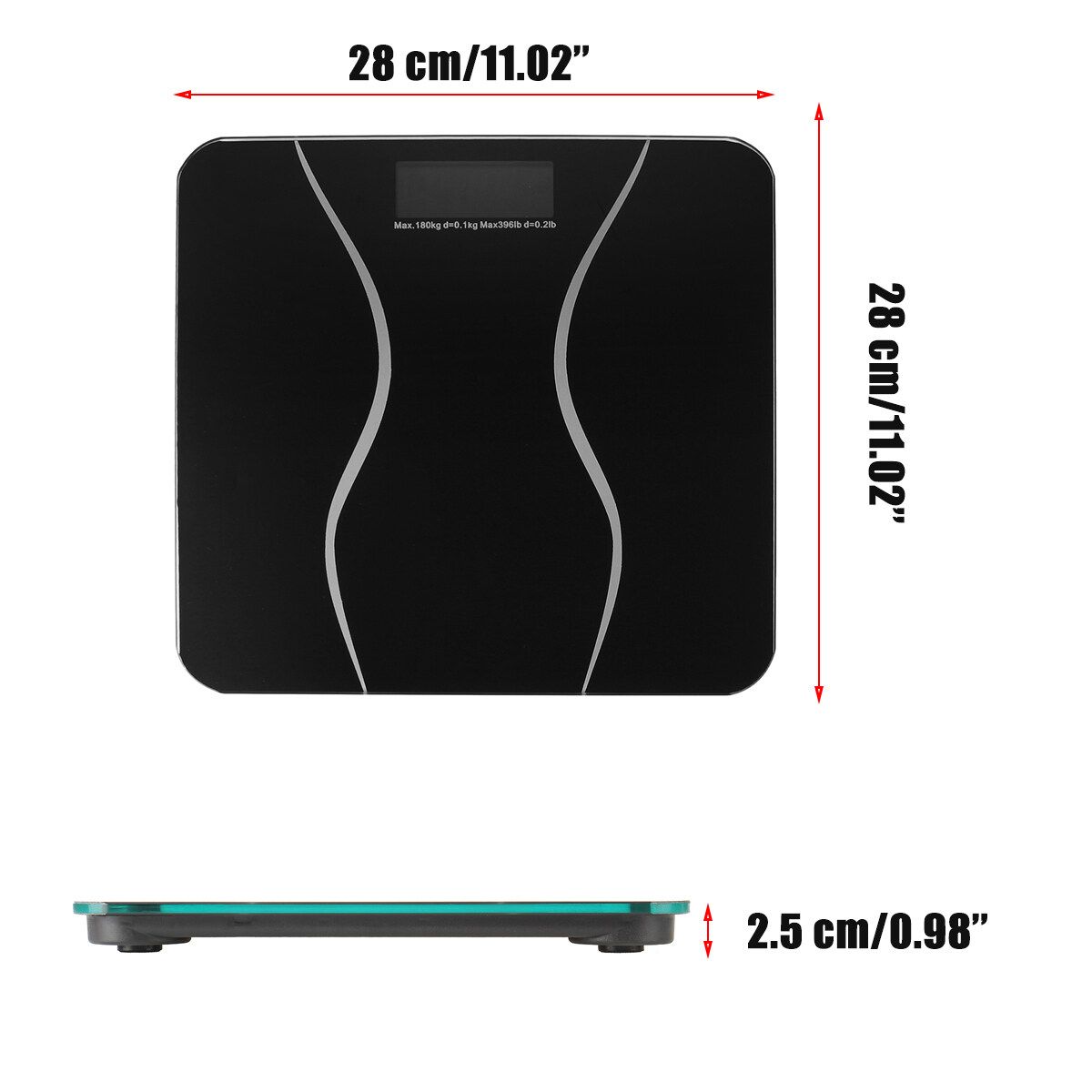 180 KG Digital Body Weight Scale LCD Electronic Glass Personal Health Scale