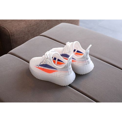 Children's LED Breathable Soft-soled Sports Shoes-(White)