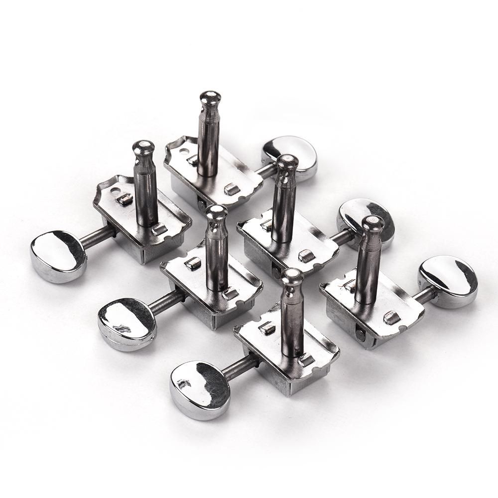 6 In-Line Semi-Closed Guitar Locking Tuners Tuning Pegs Machines Heads Set for ST Tele Electric Guitar