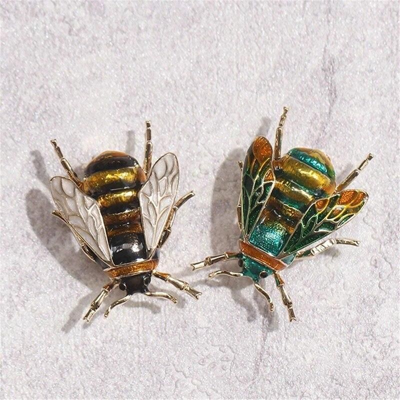 Hot Sale Fashion Natural Insect Animal Enamel Brooches Bee Alloy Pins Vintage Jewelry for Women,bee
