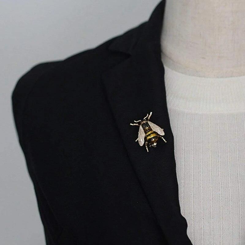 Hot Sale Fashion Natural Insect Animal Enamel Brooches Bee Alloy Pins Vintage Jewelry for Women,bee