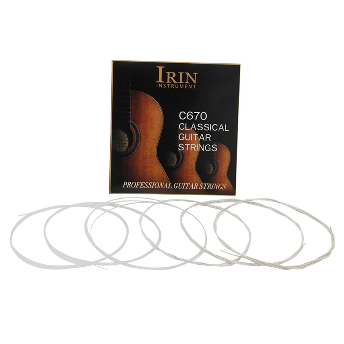 IRIN C670 Acoustic Classical Guitar Strings Nylon Silver Plated Copper Alloy Wound, 6pcs/set (.028-.043)