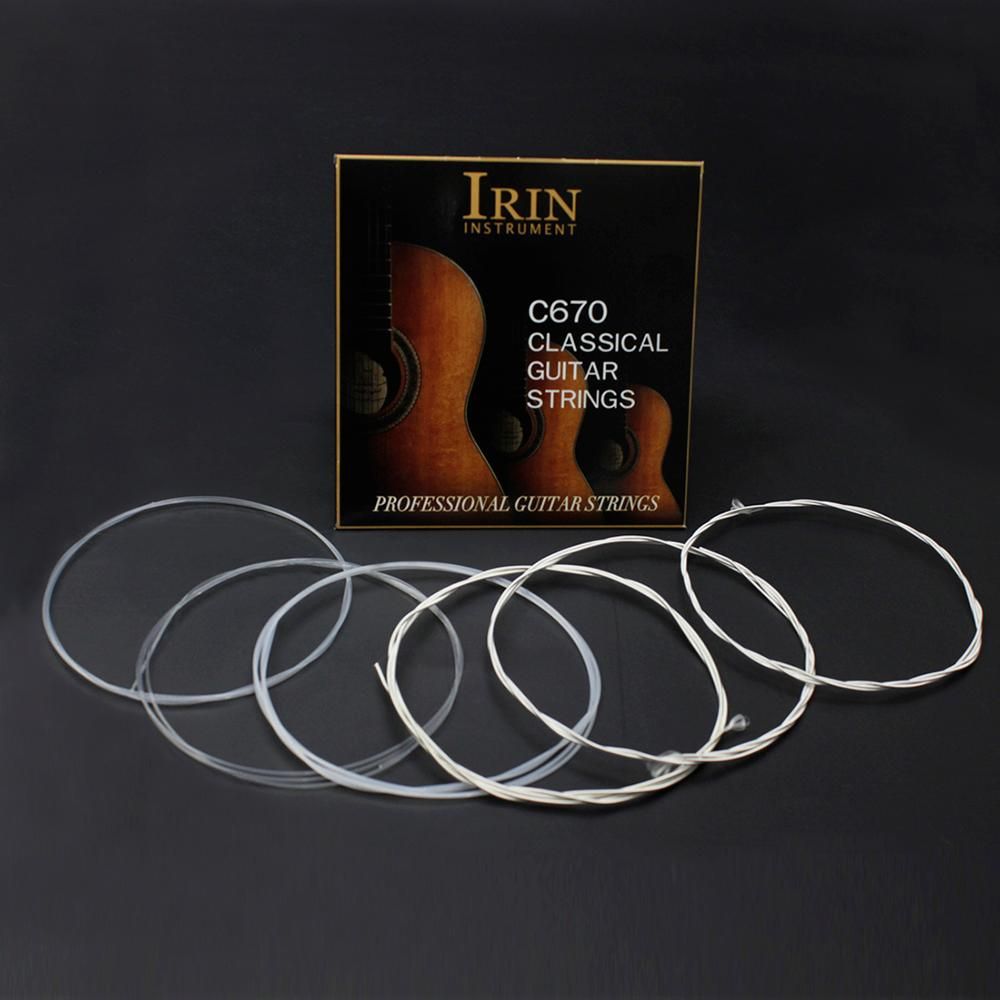 IRIN C670 Acoustic Classical Guitar Strings Nylon Silver Plated Copper Alloy Wound, 6pcs/set (.028-.043)