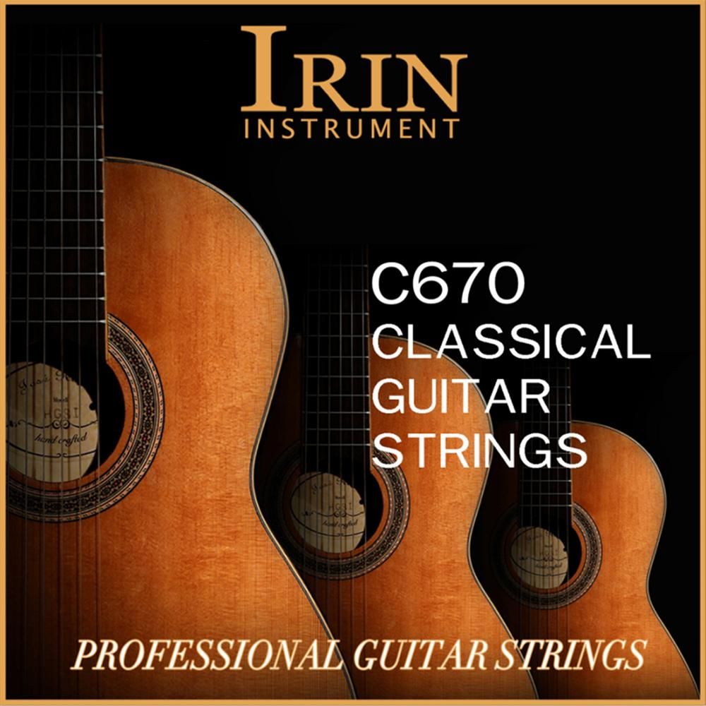 IRIN C670 Acoustic Classical Guitar Strings Nylon Silver Plated Copper Alloy Wound, 6pcs/set (.028-.043)