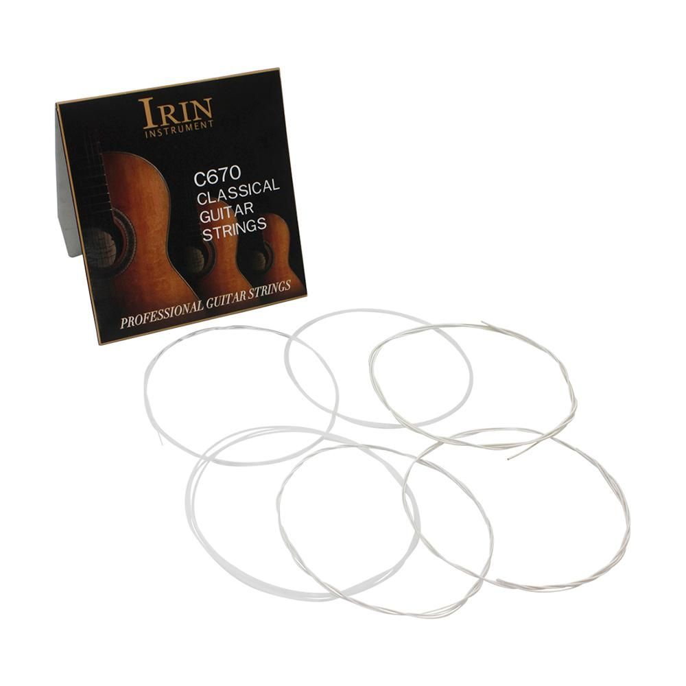 IRIN C670 Acoustic Classical Guitar Strings Nylon Silver Plated Copper Alloy Wound, 6pcs/set (.028-.043)