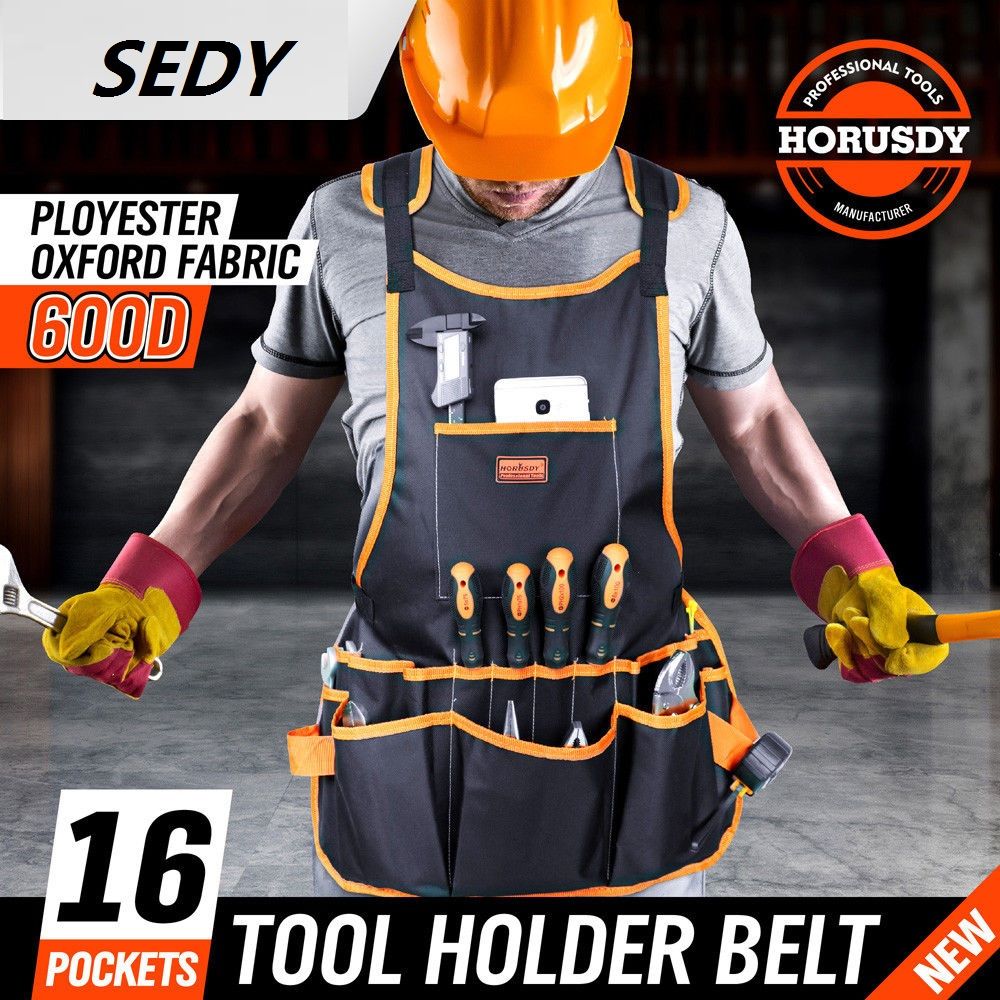 SEDY Bib Apron 16 Pocket Tool Bag Woodworking Gardening