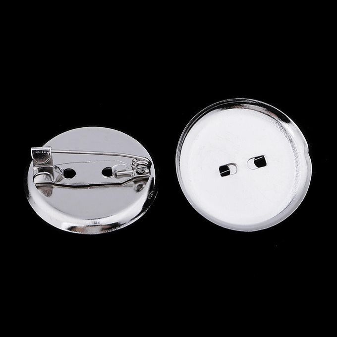 23MM Metal Brooch Base Pins Pin-Back Button Parts Pin Disk Base Pad 20