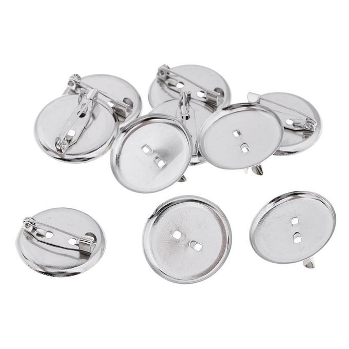 23MM Metal Brooch Base Pins Pin-Back Button Parts Pin Disk Base Pad 20