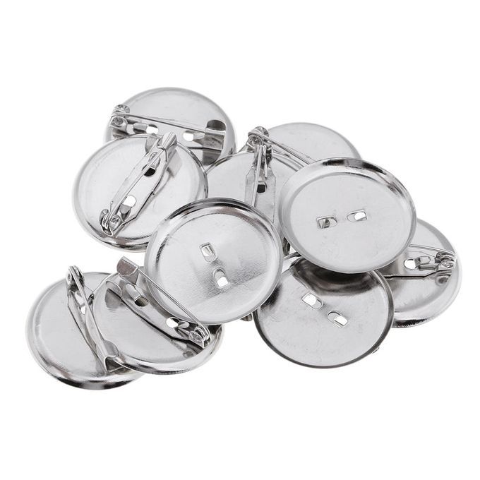 23MM Metal Brooch Base Pins Pin-Back Button Parts Pin Disk Base Pad 20
