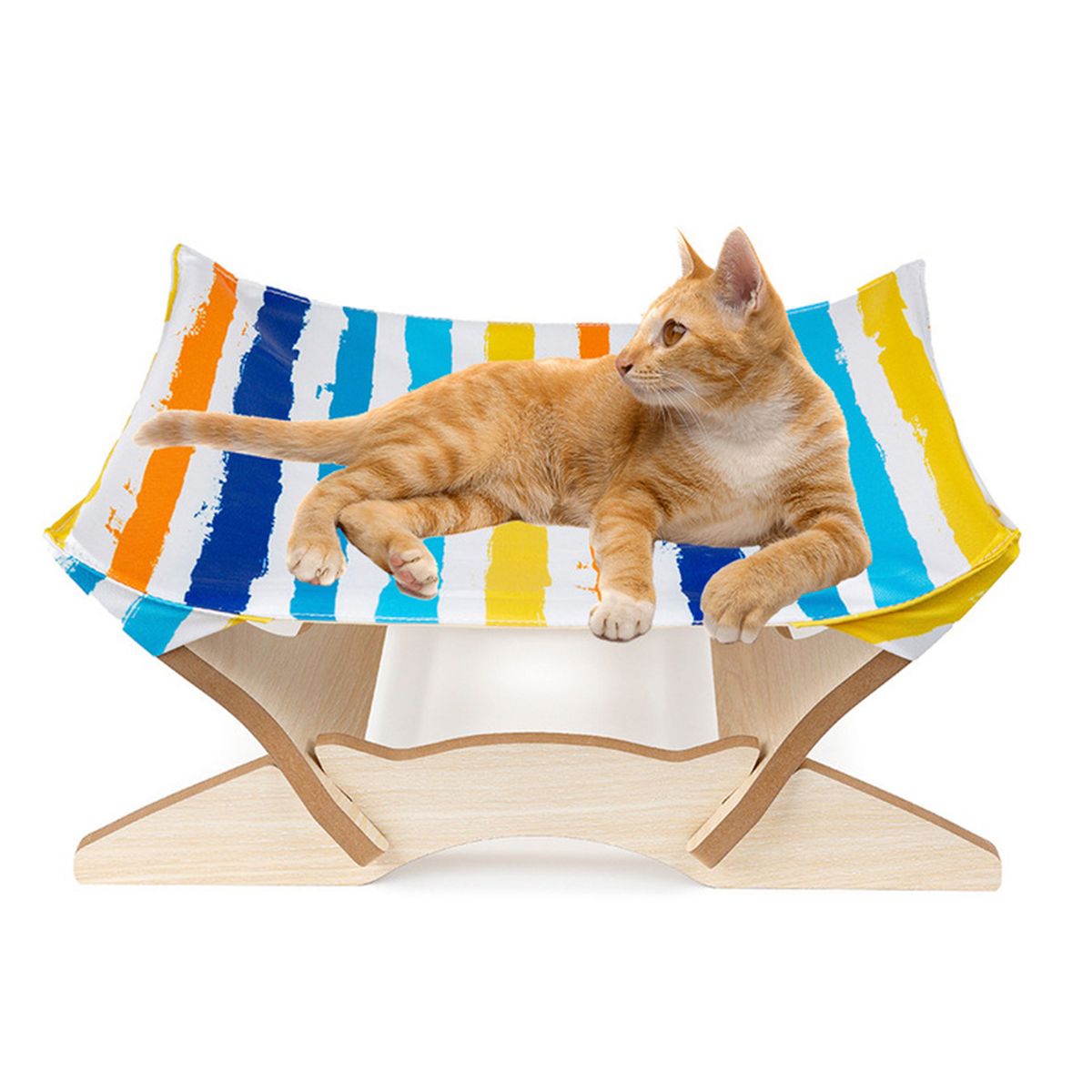 Cat Hammock Bed Elevated Pet Bed Breathable Detachable Cat