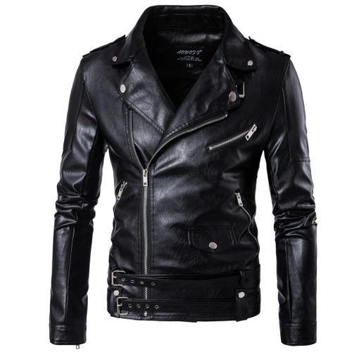 Punk Multi Design Style Motorcycle Biker Leather Jacket Men