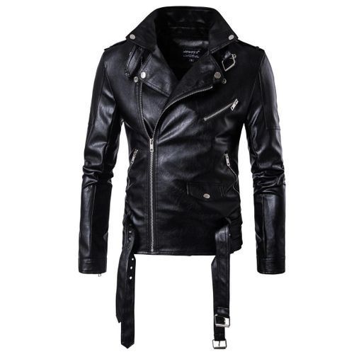 Punk Multi Design Style Motorcycle Biker Leather Jacket Men