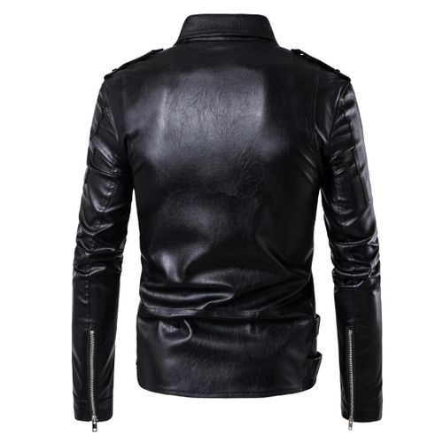 Punk Multi Design Style Motorcycle Biker Leather Jacket Men