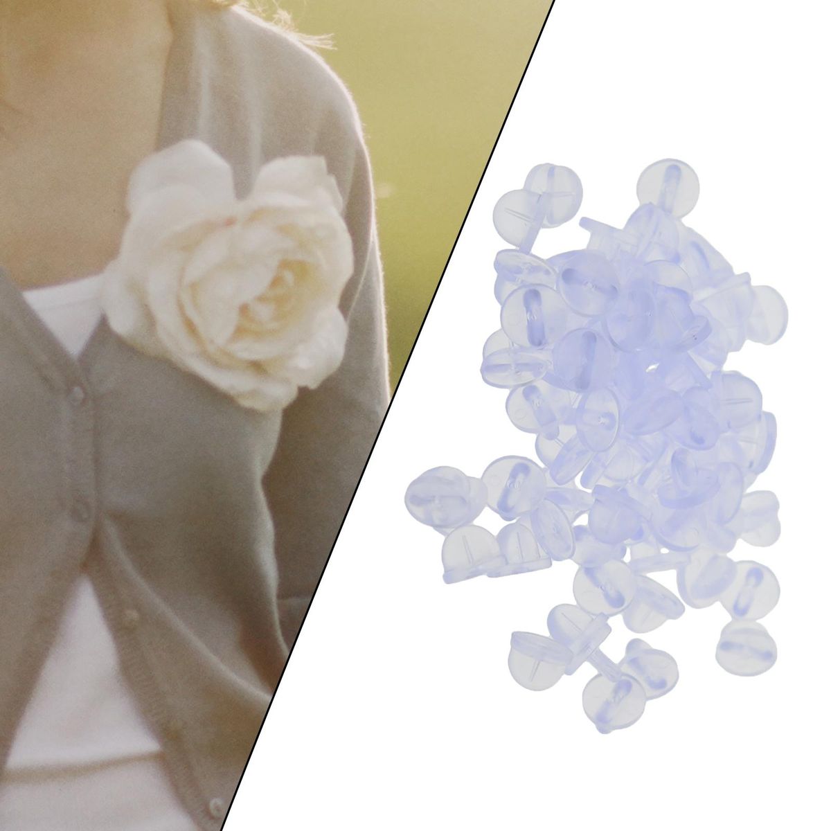 200x Silicone Pin Backs Lapel Pins Backings Butterfly Clutch Pin Clear
