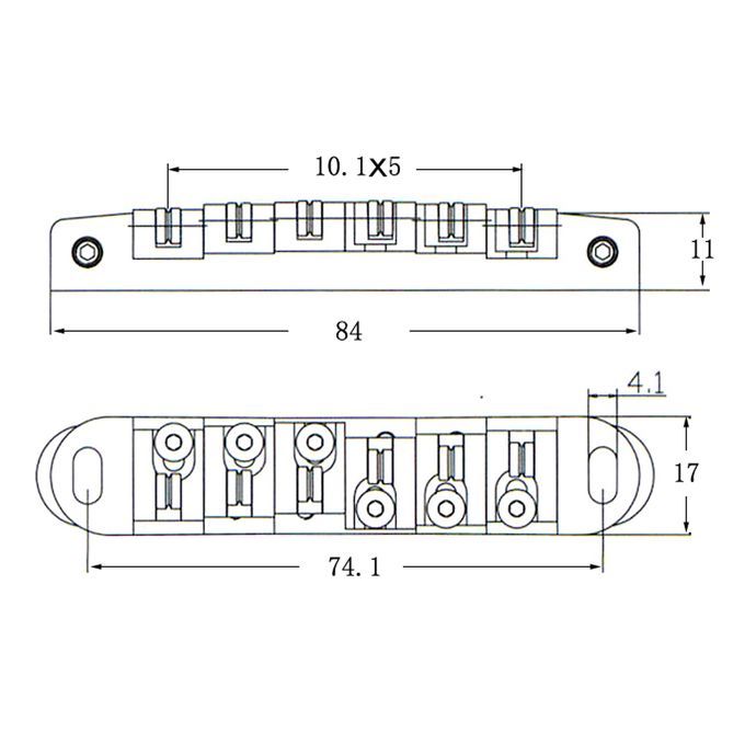1x Black Guitar Saddle Bridge Tailpiece For LP Les Paul Electric Black