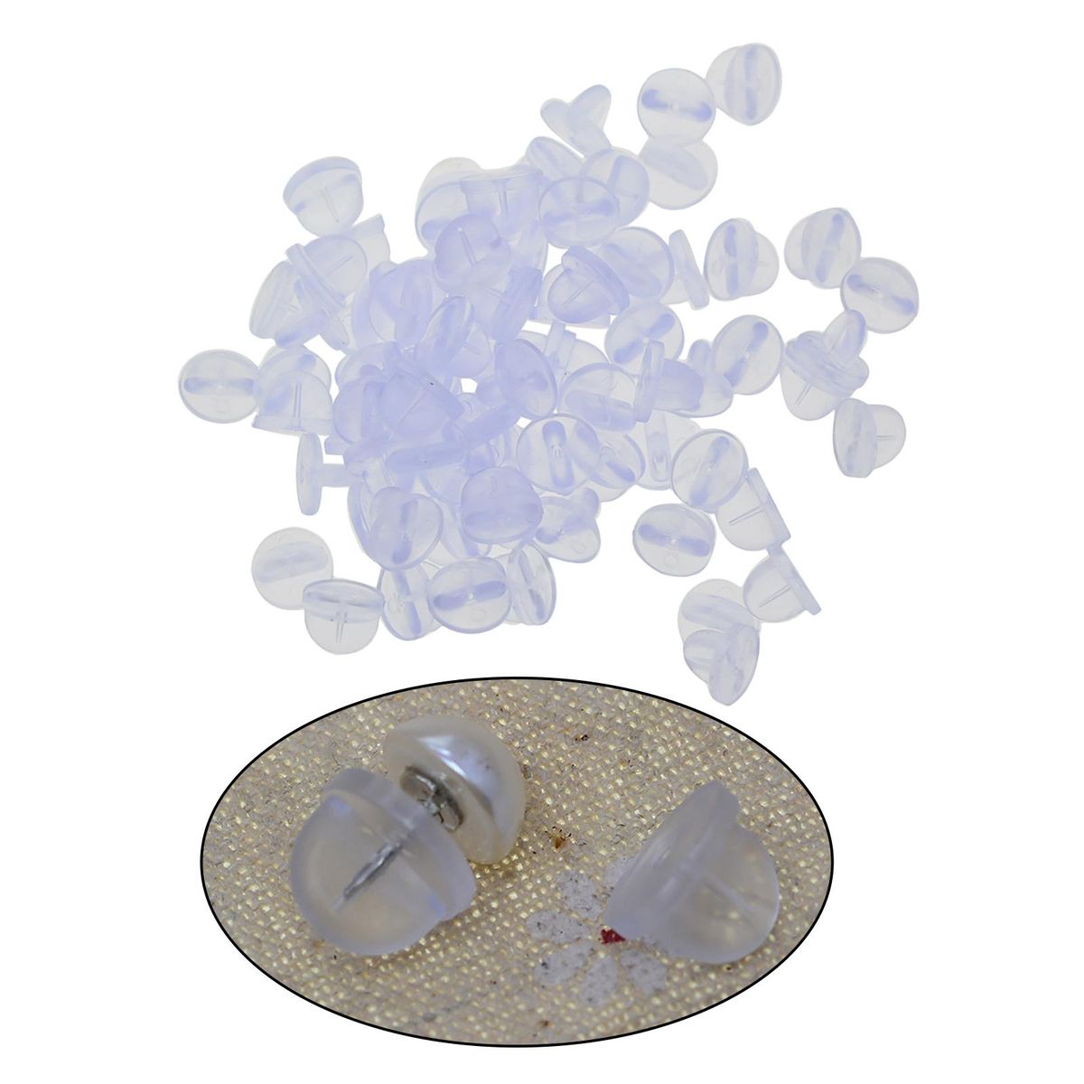 200Pcs Silicone Pin Backs Butterfly Clutch For Uniform Badges Clear