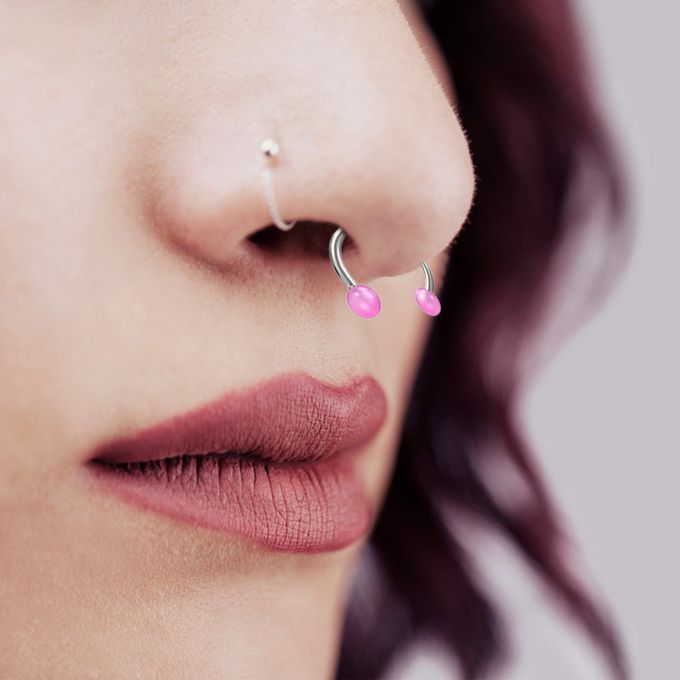 20Pcs Colorful Nose Septum Rings Ear Rings Body Stainless