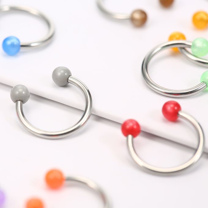 20Pcs Colorful Nose Septum Rings Ear Rings Body Stainless