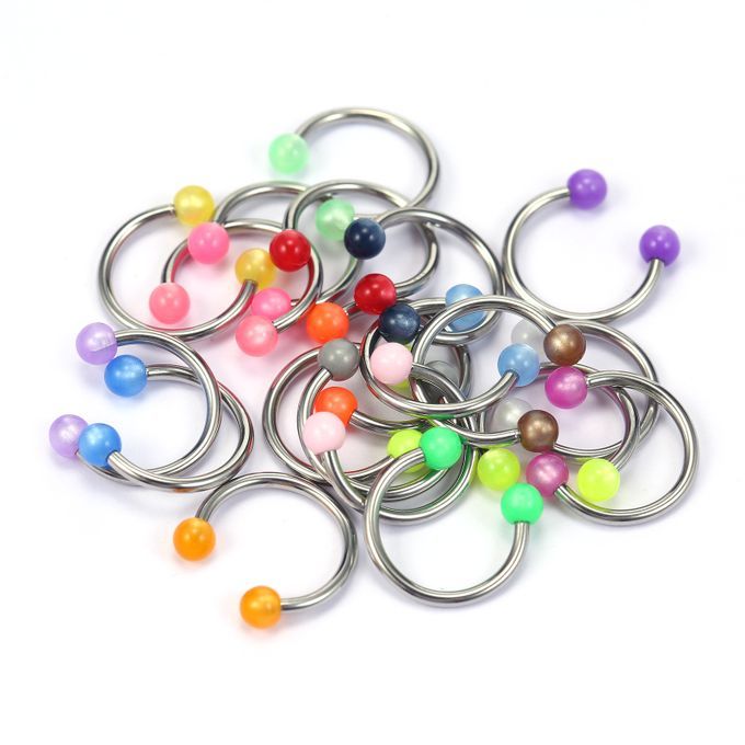 20Pcs Colorful Nose Septum Rings Ear Rings Body Stainless