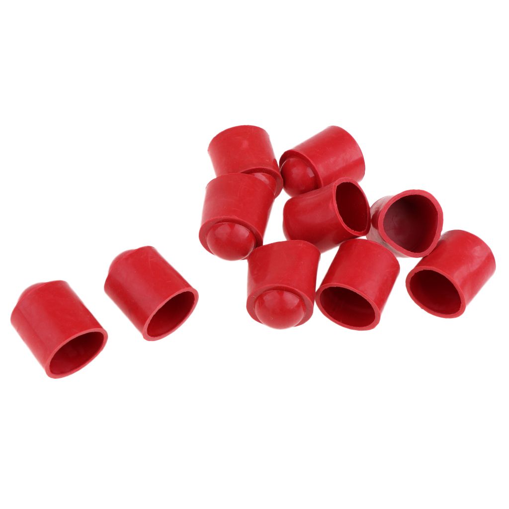 10pcs Rubber Pool  Tip Head Protector Cover For Billiard Red