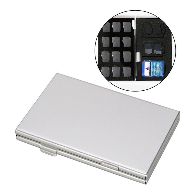 Portable Aluminum Alloy Storage Box Protector 18 Micro SD + 3SD Silver