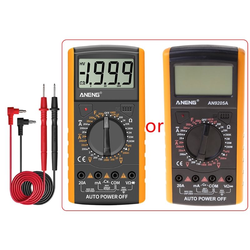 Electric Handheld Tester Meter AN9205A AC DC LCD Digital