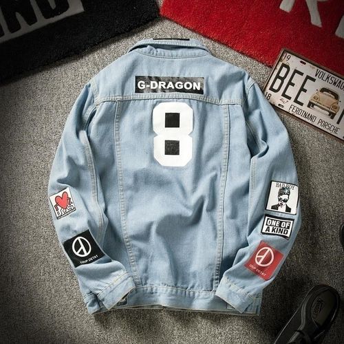 Men Denim Jackets Coat Light Blue Jeans Coats