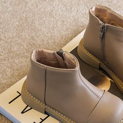 Girls Boots Fashion Children's Leather Short Boots-XHXL-YM-8/khaki