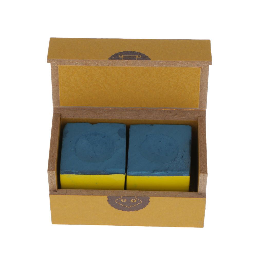 2 Pieces Cubes Pool Cue Tip Table Chalk Snooker Blue